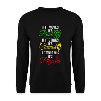 Biologie Chemie Physik - Unisex Pullover - Schwarz - Vorne - Alina (178cm) & Michal (187cm)