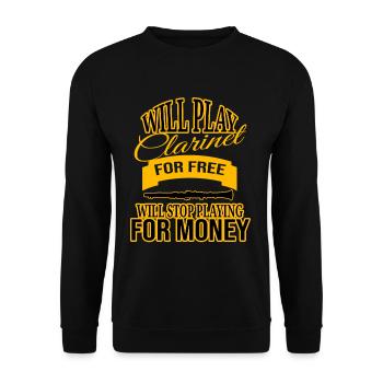 Clarinet passion - Unisex Sweatshirt - black - Front - Alina (178cm) & Michal (187cm)