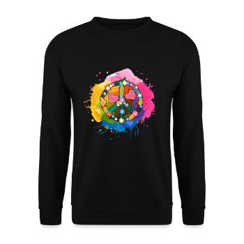 Peace harmony - Unisex Sweatshirt - black - Front - Alina (178cm) & Michal (187cm)