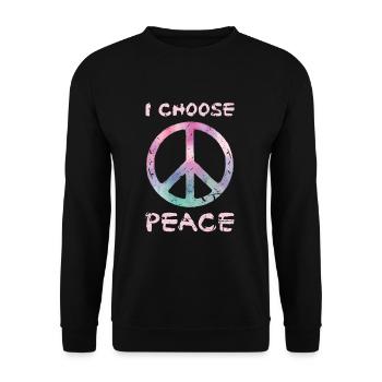 Frieden Geschenk - Unisex Pullover - Schwarz - Vorne - Alina (178cm) & Michal (187cm)