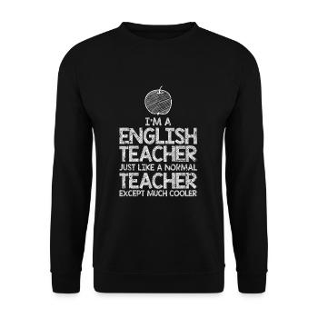 Cadeau de professeur d'anglais - Sweat-shirt Unisexe - noir - Devant - Alina (178cm) & Michal (187cm)