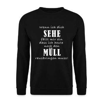 Wenn ich dich sehe - Unisex Pullover - Schwarz - Vorne - Alina (178cm) & Michal (187cm)