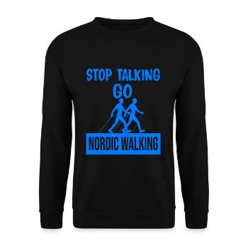 Nordic Walking chat - Unisex Sweatshirt - black - Front - Alina (178cm) & Michal (187cm)