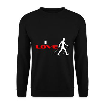 Nordic walking love - Unisex Sweatshirt - black - Front - Alina (178cm) & Michal (187cm)