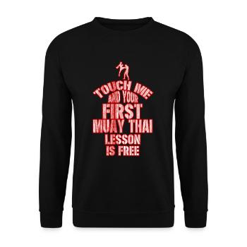 Muay Thai lessons - Unisex Sweatshirt - black - Front - Alina (178cm) & Michal (187cm)