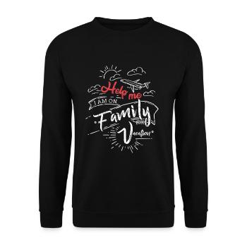 Familie Familienurlaub - Unisex Pullover - Schwarz - Vorne - Alina (178cm) & Michal (187cm)