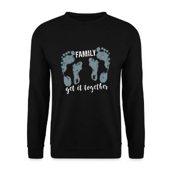 Familie Zusammenhalt - Unisex Pullover - Schwarz - Vorne - Alina (178cm) & Michal (187cm)