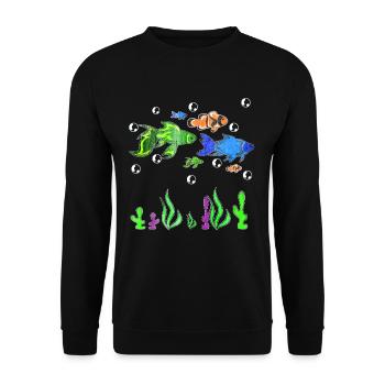 Aquarium Meeresbewohner - Unisex Pullover - Schwarz - Vorne - Alina (178cm) & Michal (187cm)