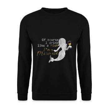 Meerjungfrau Fisch - Unisex Pullover - Schwarz - Vorne - Alina (178cm) & Michal (187cm)