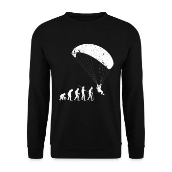 Paragliding Evolution - Unisex Sweatshirt - black - Front - Alina (178cm) & Michal (187cm)