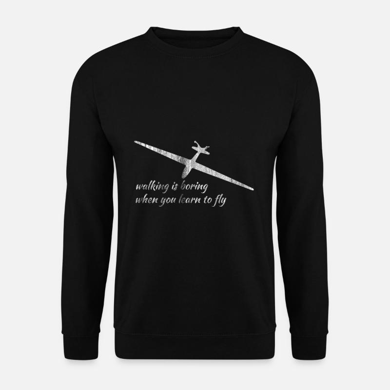 Glider pilot running plane - Unisex Sweatshirt - black