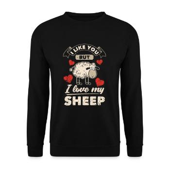 Sheep animal lover - Unisex Sweatshirt - black - Front - Alina (178cm) & Michal (187cm)