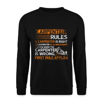 Carpenter rules - Unisex Sweatshirt - black - Front - Alina (178cm) & Michal (187cm)