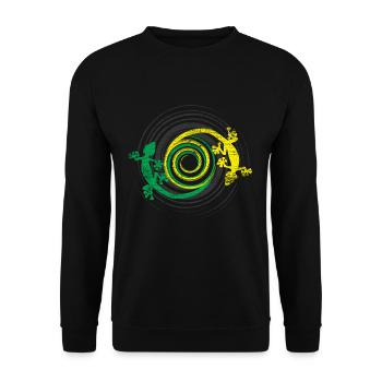 Gecko critters - Unisex Sweatshirt - black - Front - Alina (178cm) & Michal (187cm)