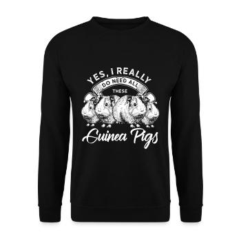 Meerschweinchen Haustier - Unisex Pullover - Schwarz - Vorne - Alina (178cm) & Michal (187cm)