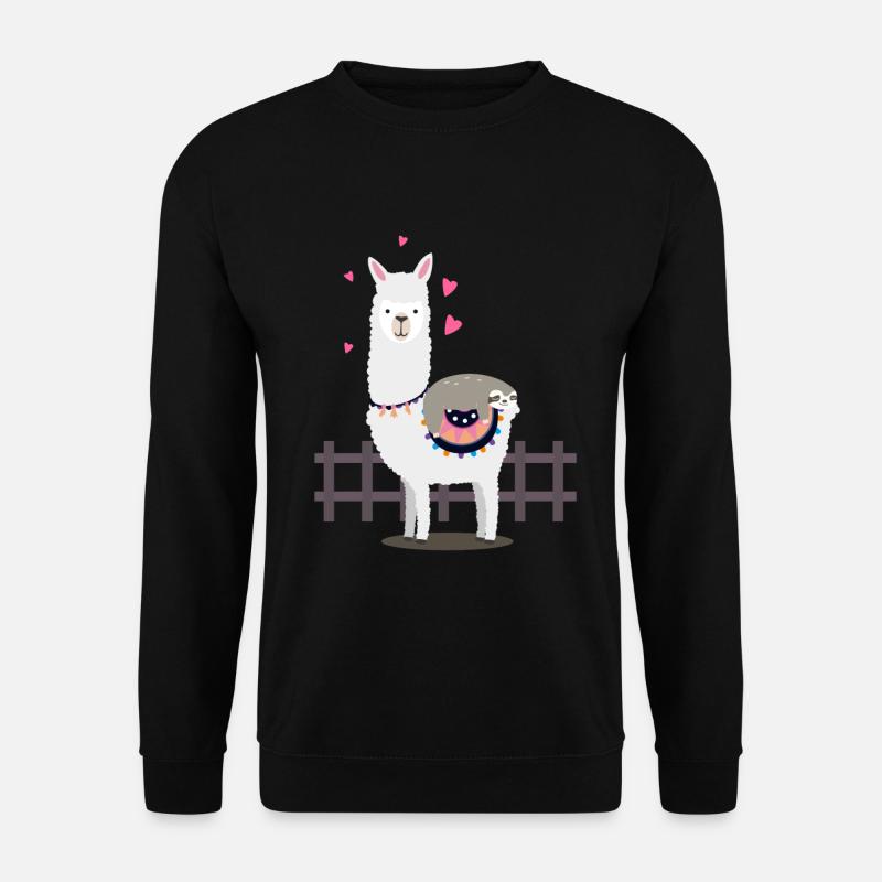 Lama Sloth - Sweat-shirt Unisexe - noir
