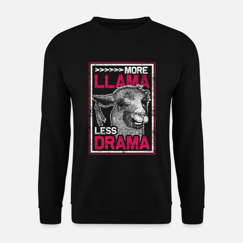 Lama - Unisex Pullover - Schwarz
