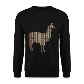 lama - Unisex Sweatshirt - black - Front - Alina (178cm) & Michal (187cm)