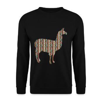 Lama Amérique du Sud - Sweat-shirt Unisexe - noir - Devant - Alina (178cm) & Michal (187cm)