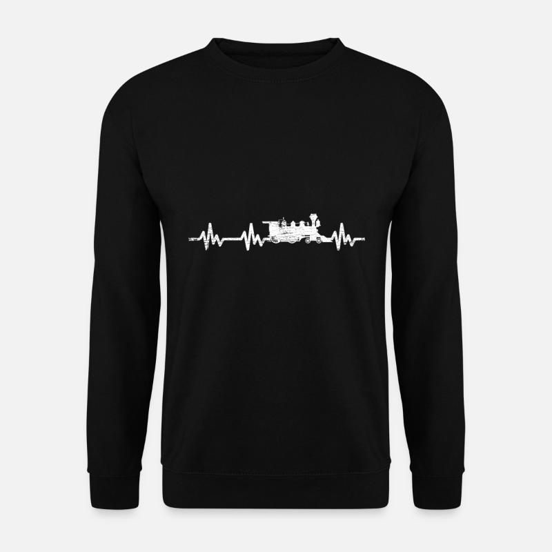 Model train heartbeat - Unisex Sweatshirt - black