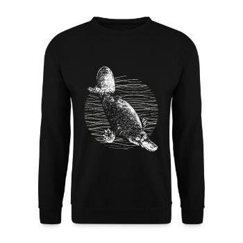 Platypus beaver - Unisex Sweatshirt - black - Front - Alina (178cm) & Michal (187cm)
