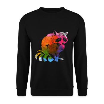 racoon - Unisex Sweatshirt - black - Front - Alina (178cm) & Michal (187cm)