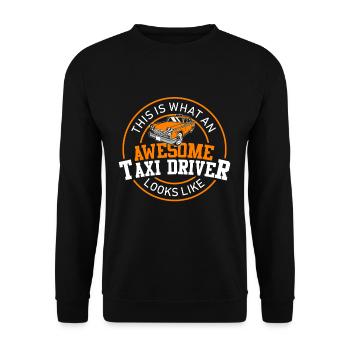 taxi driver - Unisex Sweatshirt - black - Front - Alina (178cm) & Michal (187cm)