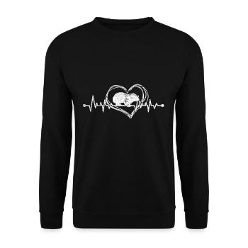 Wombat heart pulse - Unisex Sweatshirt - black - Front - Alina (178cm) & Michal (187cm)