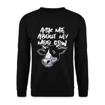 Vache animal - Sweat-shirt Unisexe - noir - Devant - Alina (178cm) & Michal (187cm)