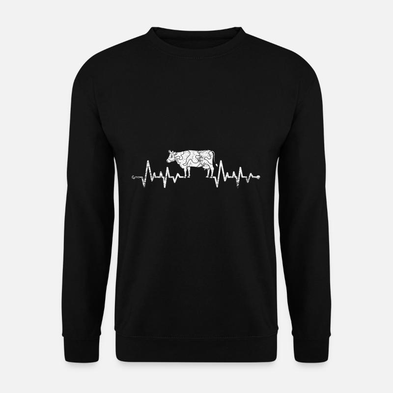 Cow heart pulse - Unisex Sweatshirt - black