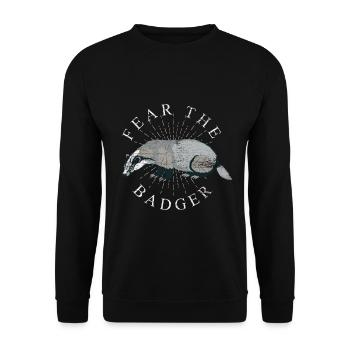 Badger gift idea - Unisex Sweatshirt - black - Front - Alina (178cm) & Michal (187cm)