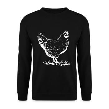 Huhn Tier - Unisex Pullover - Schwarz - Vorne - Alina (178cm) & Michal (187cm)