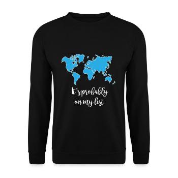 Globe monde voyage voyage - Sweat-shirt Unisexe - noir - Devant - Alina (178cm) & Michal (187cm)