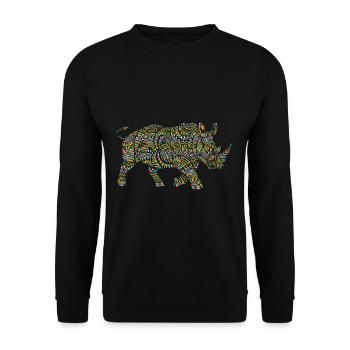 Nashorn Kultur - Unisex Pullover - Schwarz - Vorne - Alina (178cm) & Michal (187cm)