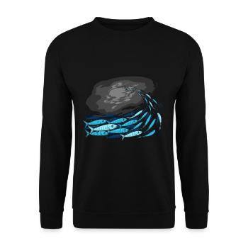 Fish Predatory fish - Unisex Sweatshirt - black - Front - Alina (178cm) & Michal (187cm)