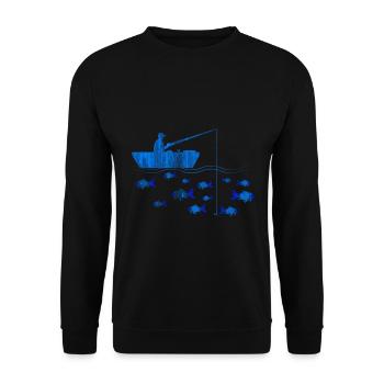 Poisson de pêche - Sweat-shirt Unisexe - noir - Devant - Alina (178cm) & Michal (187cm)