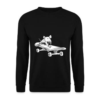 Maus Skateboard - Unisex Pullover - Schwarz - Vorne - Alina (178cm) & Michal (187cm)