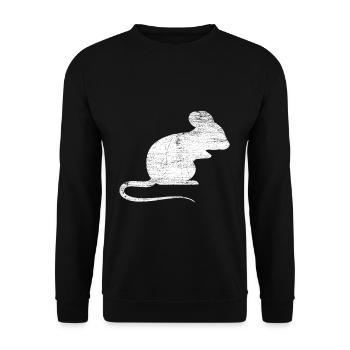 Maus Niedliches Tier - Unisex Pullover - Schwarz - Vorne - Alina (178cm) & Michal (187cm)