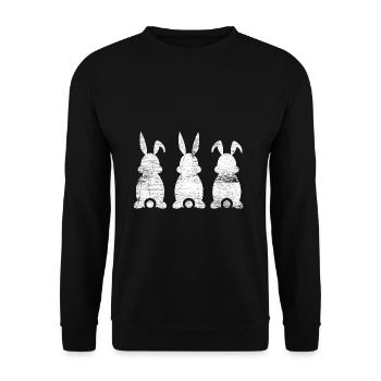 Bunny bunny rabbit - Unisex Sweatshirt - black - Front - Alina (178cm) & Michal (187cm)