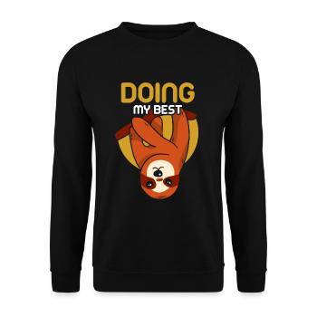 Sloth energy - Unisex Sweatshirt - black - Front - Alina (178cm) & Michal (187cm)