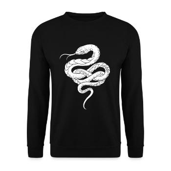 Schlange - Unisex Pullover - Schwarz - Vorne - Alina (178cm) & Michal (187cm)