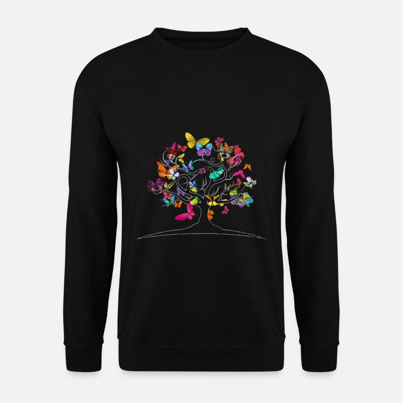 Schmetterlinge Schmetterlingsbaum - Unisex Pullover - Schwarz