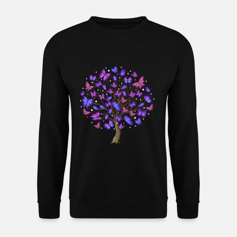Schmetterlinge Baum - Unisex Pullover - Schwarz