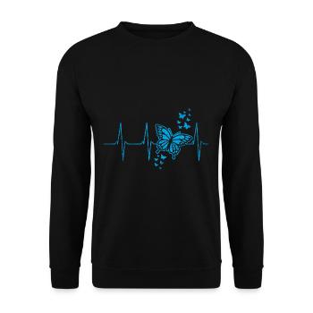 Butterfly heartbeat - Unisex Sweatshirt - black - Front - Alina (178cm) & Michal (187cm)