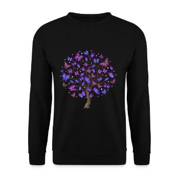 Butterflies nature - Unisex Sweatshirt - black - Front - Alina (178cm) & Michal (187cm)