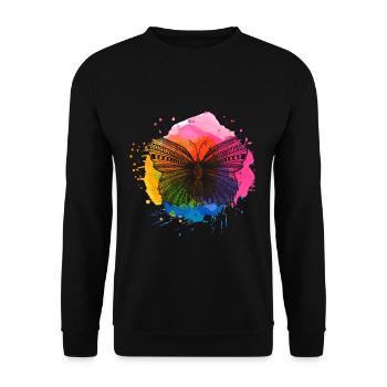 Animaux papillon - Sweat-shirt Unisexe - noir - Devant - Alina (178cm) & Michal (187cm)
