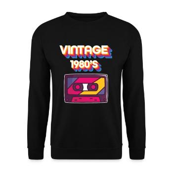 Musik 80er Jahre - Unisex Pullover - Schwarz - Vorne - Alina (178cm) & Michal (187cm)