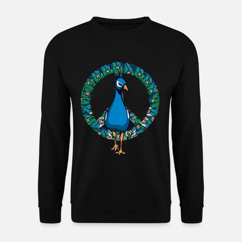 Peacock peace sign - Unisex Sweatshirt - black