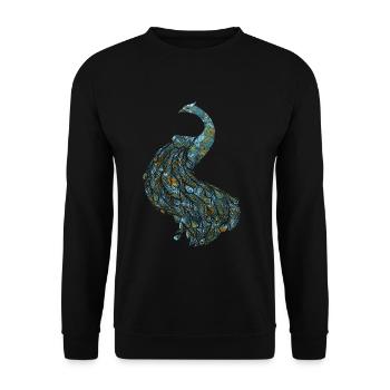 Pfau Haustier - Unisex Pullover - Schwarz - Vorne - Alina (178cm) & Michal (187cm)