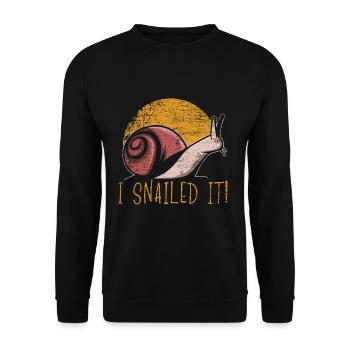 Escargot - Sweat-shirt Unisexe - noir - Devant - Alina (178cm) & Michal (187cm)
